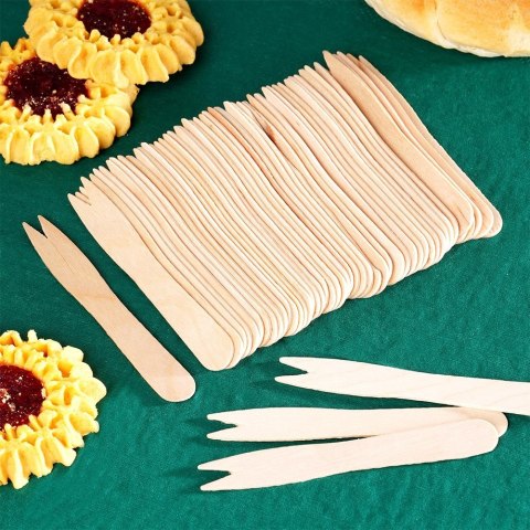 Widelczyki do przekąsek frytek drewniane 8.5cm 50 sztuk VILDE 139659