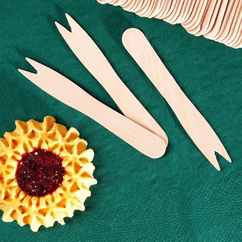 Widelczyki do przekąsek frytek drewniane 8.5cm 50 sztuk VILDE 139659