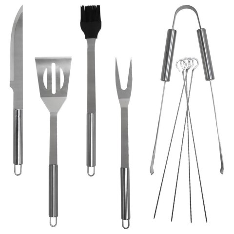 Zestaw przyborów do grilla stalowy w etui 10 ele. ORION 142606
