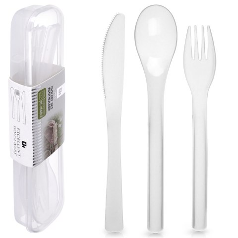 Zestaw sztućców komplet plastikowy lekki turystyczny podróżny 4-ele EXCELLENT HOUSEWARE 139437
