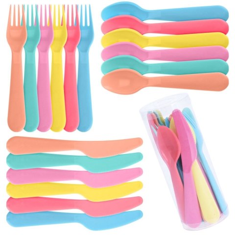Zestaw sztućców komplet plastikowy sztućce dla 6 osób 18-ele EXCELLENT HOUSEWARE 139342