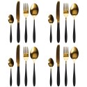 Zestaw sztućców komplet stalowy czarno-złote sztućce dla 4 osób 16-ele EXCELLENT HOUSEWARE 142361