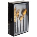 Zestaw sztućców komplet stalowy czarno-złote sztućce dla 4 osób 16-ele EXCELLENT HOUSEWARE 142361