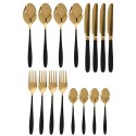 Zestaw sztućców komplet stalowy czarno-złote sztućce dla 4 osób 16-ele EXCELLENT HOUSEWARE 142361