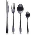 Zestaw sztućców komplet stalowy czarny sztućce dla 4 osób 16-ele EXCELLENT HOUSEWARE 139393