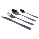 Zestaw sztućców komplet stalowy czarny sztućce dla 4 osób 16-ele EXCELLENT HOUSEWARE 139393
