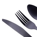Zestaw sztućców komplet stalowy czarny sztućce dla 4 osób 16-ele EXCELLENT HOUSEWARE 139393