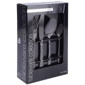 Zestaw sztućców komplet stalowy czarny sztućce dla 4 osób 16-ele EXCELLENT HOUSEWARE 139393