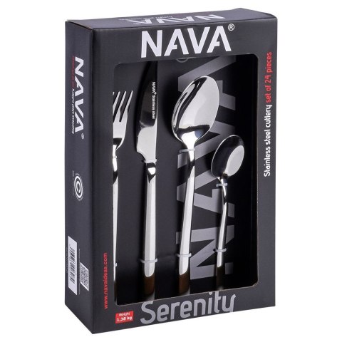 Zestaw sztućców komplet stalowy sztućce dla 6 osób SERENITY 24-ele NAVA 10-123-025