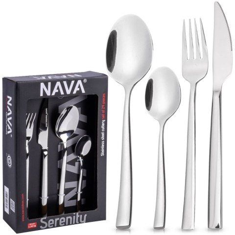 Zestaw sztućców komplet stalowy sztućce dla 6 osób SERENITY 24-ele NAVA 10-123-025