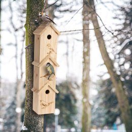 Budka lęgowa dla ptaków drewniana potrójna PROGARDEN 449047
