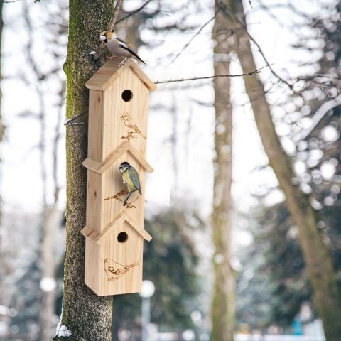Budka lęgowa dla ptaków drewniana potrójna PROGARDEN 449047