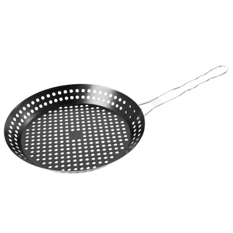 Koszyk do grillowania metalowy perforowany czarny 55x31cm BBQ 489099