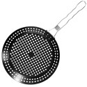 Koszyk do grillowania metalowy perforowany czarny 55x31cm BBQ 489099