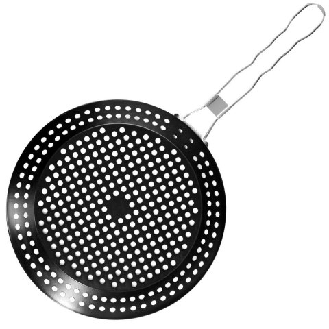 Koszyk do grillowania metalowy perforowany czarny 55x31cm BBQ 489099
