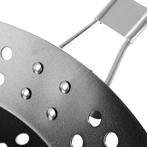 Koszyk do grillowania metalowy perforowany czarny 55x31cm BBQ 489099