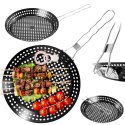 Koszyk do grillowania metalowy perforowany czarny 55x31cm BBQ 489099