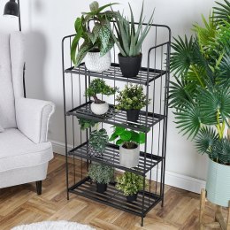 Kwietnik metalowy czarny 4-piętrowy 58x28x118cm AMBIANCE 339454