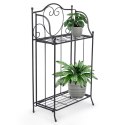 Kwietnik metalowy czarny dwupiętrowy 34.5x18.5x65cm PROGARDEN 339450