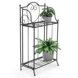 Kwietnik metalowy czarny dwupiętrowy 34.5x18.5x65cm PROGARDEN 339450