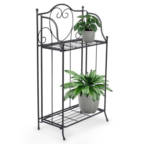 Kwietnik metalowy czarny dwupiętrowy 34.5x18.5x65cm PROGARDEN 339450