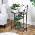 Kwietnik metalowy czarny dwupiętrowy 34.5x18.5x65cm PROGARDEN 339450