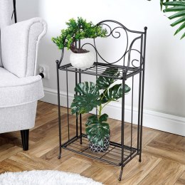 Kwietnik metalowy czarny dwupiętrowy 34.5x18.5x65cm PROGARDEN 339450