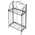 Kwietnik metalowy czarny dwupiętrowy 34.5x18.5x65cm PROGARDEN 339450