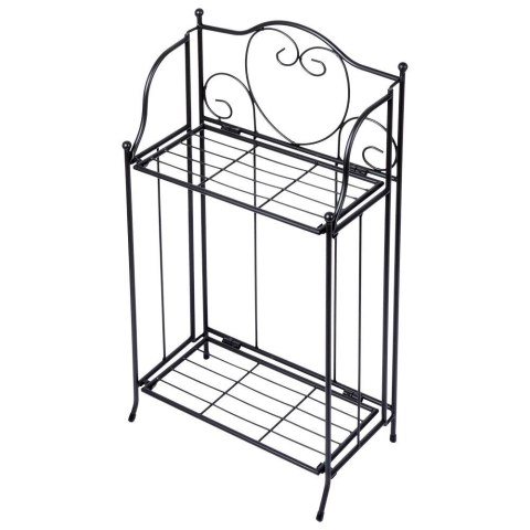 Kwietnik metalowy czarny dwupiętrowy 34.5x18.5x65cm PROGARDEN 339450