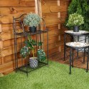 Kwietnik metalowy czarny dwupiętrowy 34.5x18.5x65cm PROGARDEN 339450