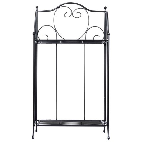 Kwietnik metalowy czarny dwupiętrowy 34.5x18.5x65cm PROGARDEN 339450