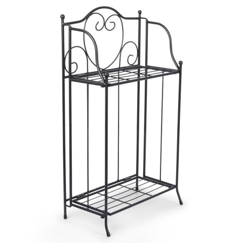 Kwietnik metalowy czarny dwupiętrowy 34.5x18.5x65cm PROGARDEN 339450