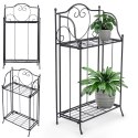 Kwietnik metalowy czarny dwupiętrowy 34.5x18.5x65cm PROGARDEN 339450