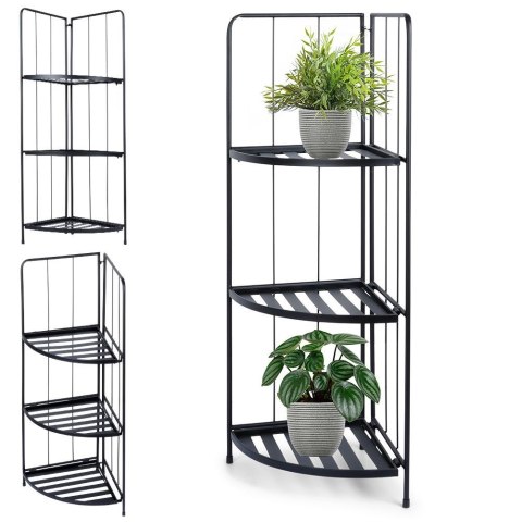 Kwietnik metalowy czarny narożny 90cm AMBIANCE 339452