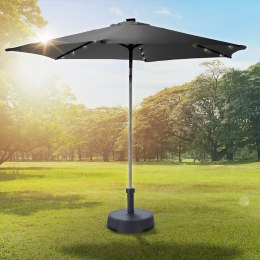 Parasol ogrodowy podświetlany szary z korbką 24 LED 260cm AMBIANCE 339339