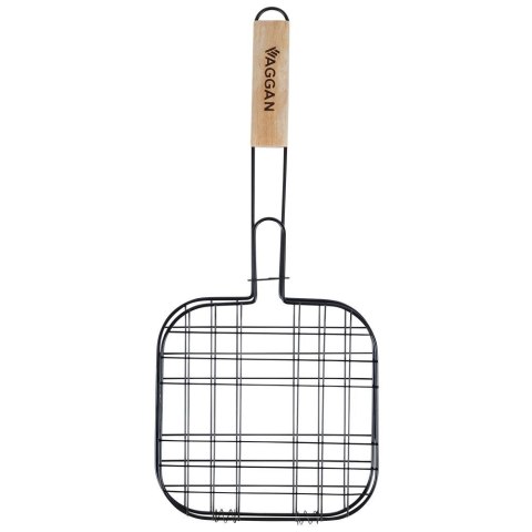 Ruszt do grillowania burgerów stalowy czarny nieprzywierający 49x21cm VAGGAN 489159