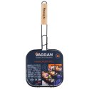 Ruszt do grillowania burgerów stalowy czarny nieprzywierający 49x21cm VAGGAN 489159