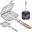Ruszt do grillowania burgerów stalowy czarny nieprzywierający 49x21cm VAGGAN 489159