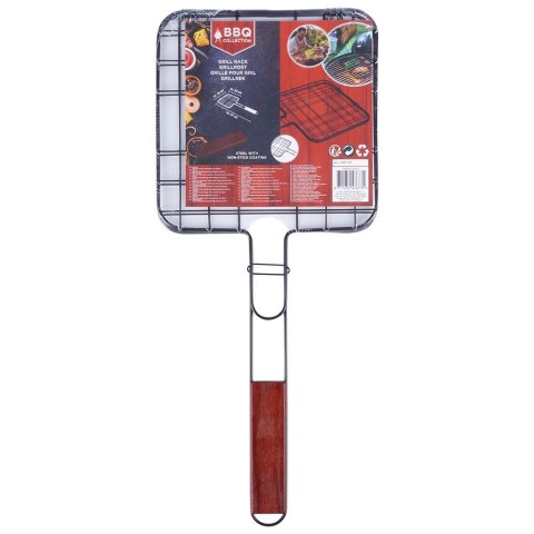 Ruszt do grillowania stalowy czarny nieprzywierający 20x47cm BBQ COLLECTION 489182