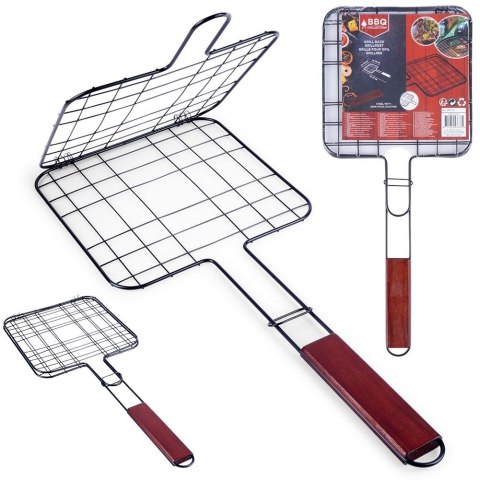 Ruszt do grillowania stalowy czarny nieprzywierający 20x47cm BBQ COLLECTION 489182