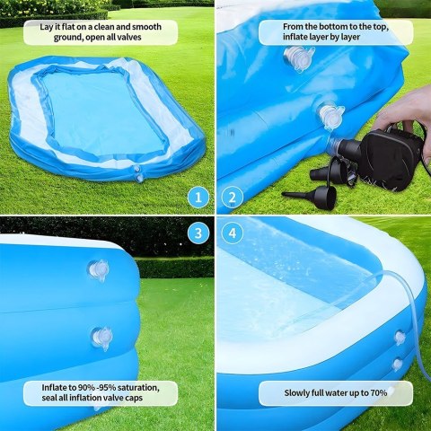 Basen ogrodowy dmuchany 245x150x43cm VILDE 489293