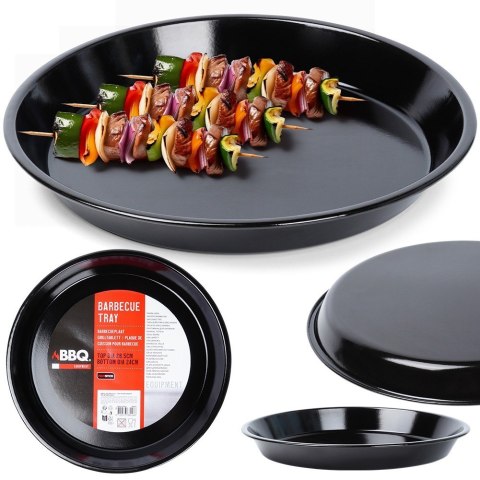 Blacha do grillowania stalowa okrągła czarna 28.5cm BBQ 489312