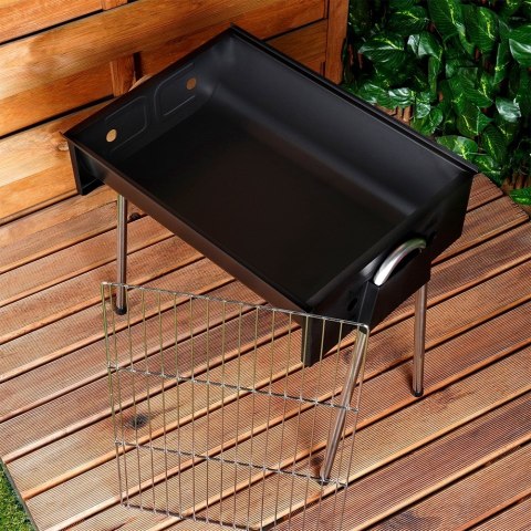Grill węglowy kompaktowy przenośny 48x33x46cm BBQ 489305