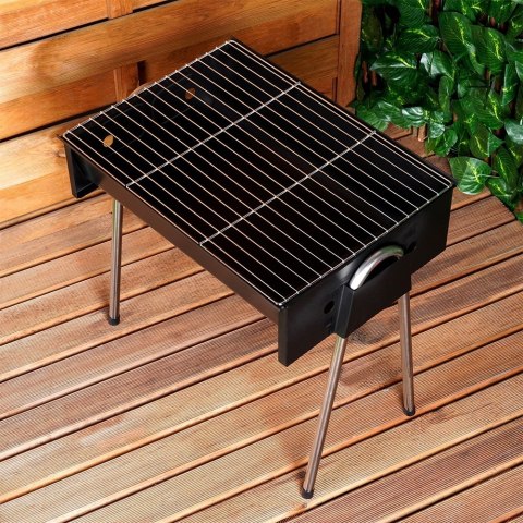 Grill węglowy kompaktowy przenośny 48x33x46cm BBQ 489305