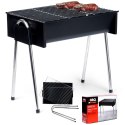 Grill węglowy kompaktowy przenośny 48x33x46cm BBQ 489305