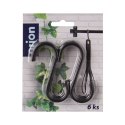 Haczyki na reling kuchenny czarne RADKA 7.5cm 6 sztuk ORION 834724