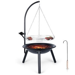 Palenisko ogrodowe metalowe z wiszącym rusztem 50x100cm BBQ 489304