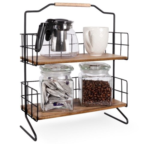 Półka kuchenna metalowa drewniana organizer 32.5x15x42cm VILDE 569330