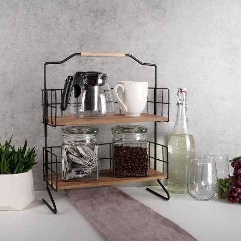 Półka kuchenna metalowa drewniana organizer 32.5x15x42cm VILDE 569330