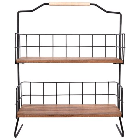 Półka kuchenna metalowa drewniana organizer 32.5x15x42cm VILDE 569330